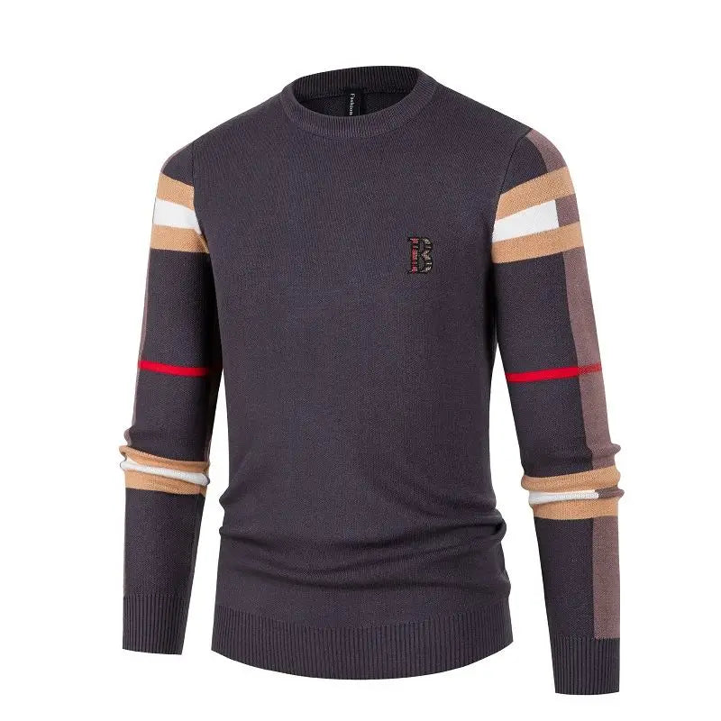 Men's Sweater Knitted Pullover 2024 Autumn/Winter Soft Warm Striped Men Clothing