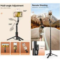 Magnetic Mini Extendable Selfie Stick Tripod Holder Stand with Bluetooth Wireless