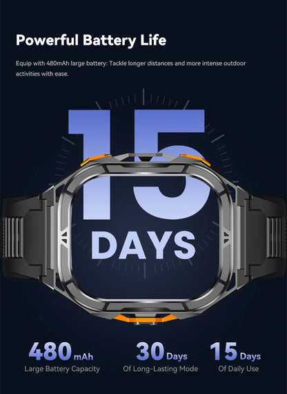 Cubot GT 3 Smart Watch, 5ATM Waterproof, 1.96-inch AMOLED, Blood Oxygen, Fitness Tracker Heart Rate GPS Sport Smartwatch for Men