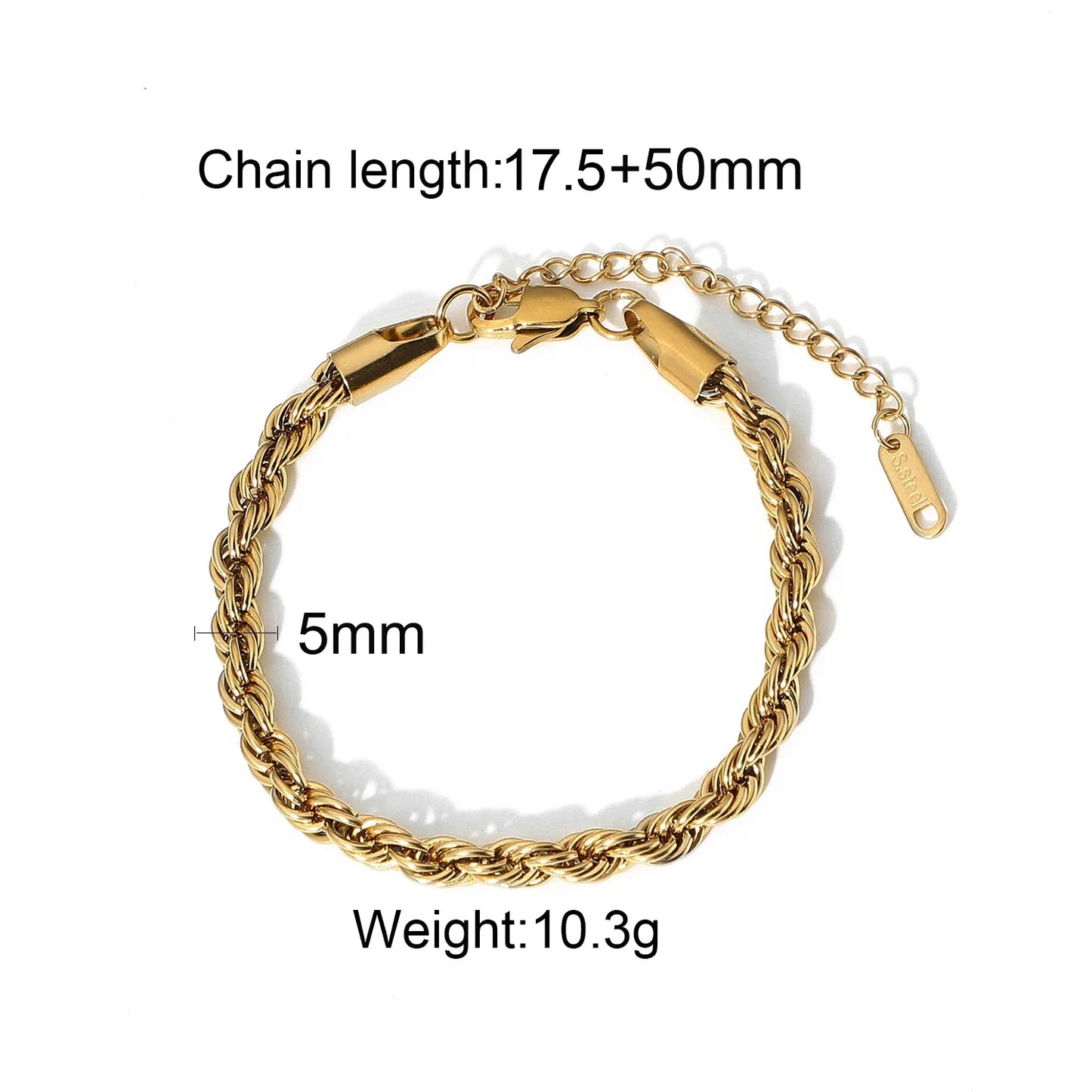 Uworld Fashion Link Chain Stainless Steel Bangle Bracelet for Women Exquisite Golden Metal Texture Jewelry Girl Beach Gift Man