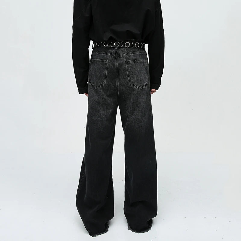 Men's Baggy Jeans Fashion Street Wear Niche Design Loose Wide Leg Denim Pants