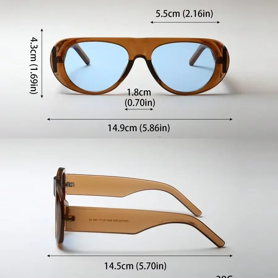 Vintage Oversized Oval Sunglasses Women Men New Fashion Wide Leg Leopard Red Gradient Sun Glasses Ladies Trendy Sexy Shades