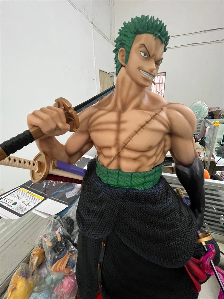 One Piece Anime Large 50cm Five-Headed Eagle Carrying Knife Domineering Zoro Collectible Statue Model Figure Ornament Gifts