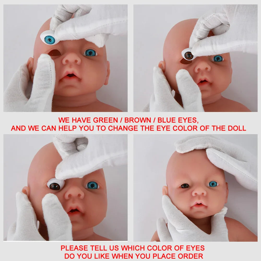 IVITA WG1554 14.96 inch 1.58kg 100% Full Body Silicone Reborn Baby Doll Soft Dolls Realistic Girl Baby DIY Blank Children Toys
