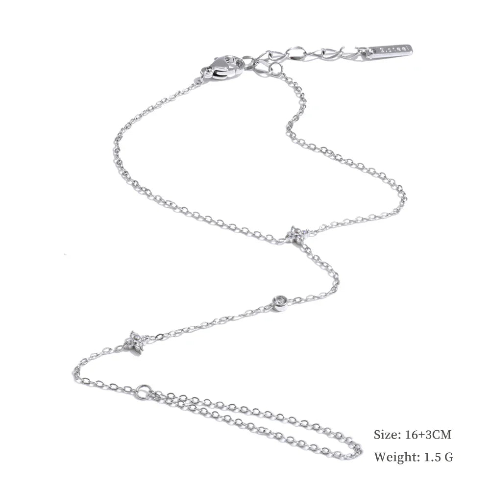 Yhpup Hot Style Zirconia Round Back of Hand Chain Finger Bracelet Bangle Stainless Steel Chic Fashion Jewelry Wholesale 2025 New