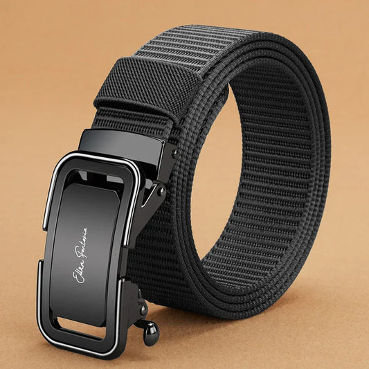 Fashion Men's Belt, Alloy Automatic Buckle, Canvas Belt, Sports Belt, Large Size 110-160cm Can Cut Belt, Men's Automatic Belt