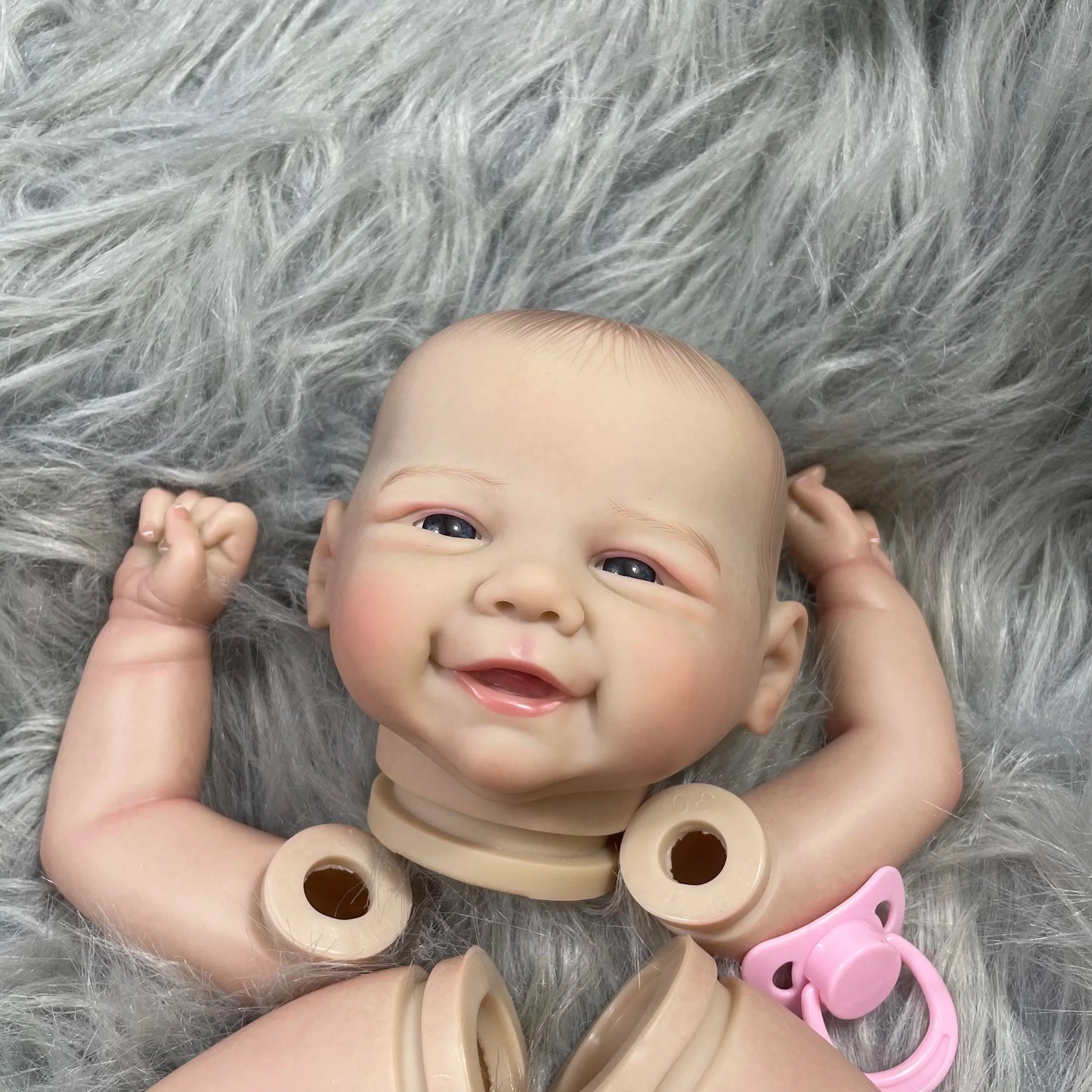 MRB 19 inch Already Finished Painted Reborn Doll Parts Vivienne Cute Baby 3D Painting with Visible Veins Cloth Body Included