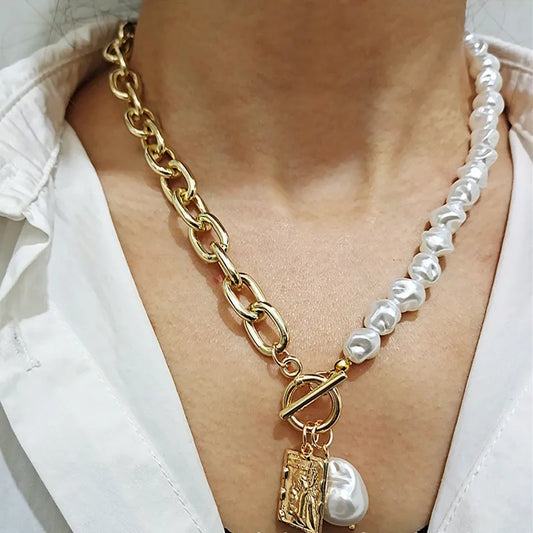 Pearl Choker Necklaces for Women Vintage Geometric Necklaces & Pendants