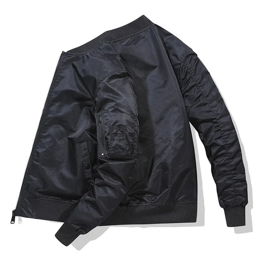 Fashion Spring Jacket for Men Solid Color New in Outerwear Bomber Aviator Jackets