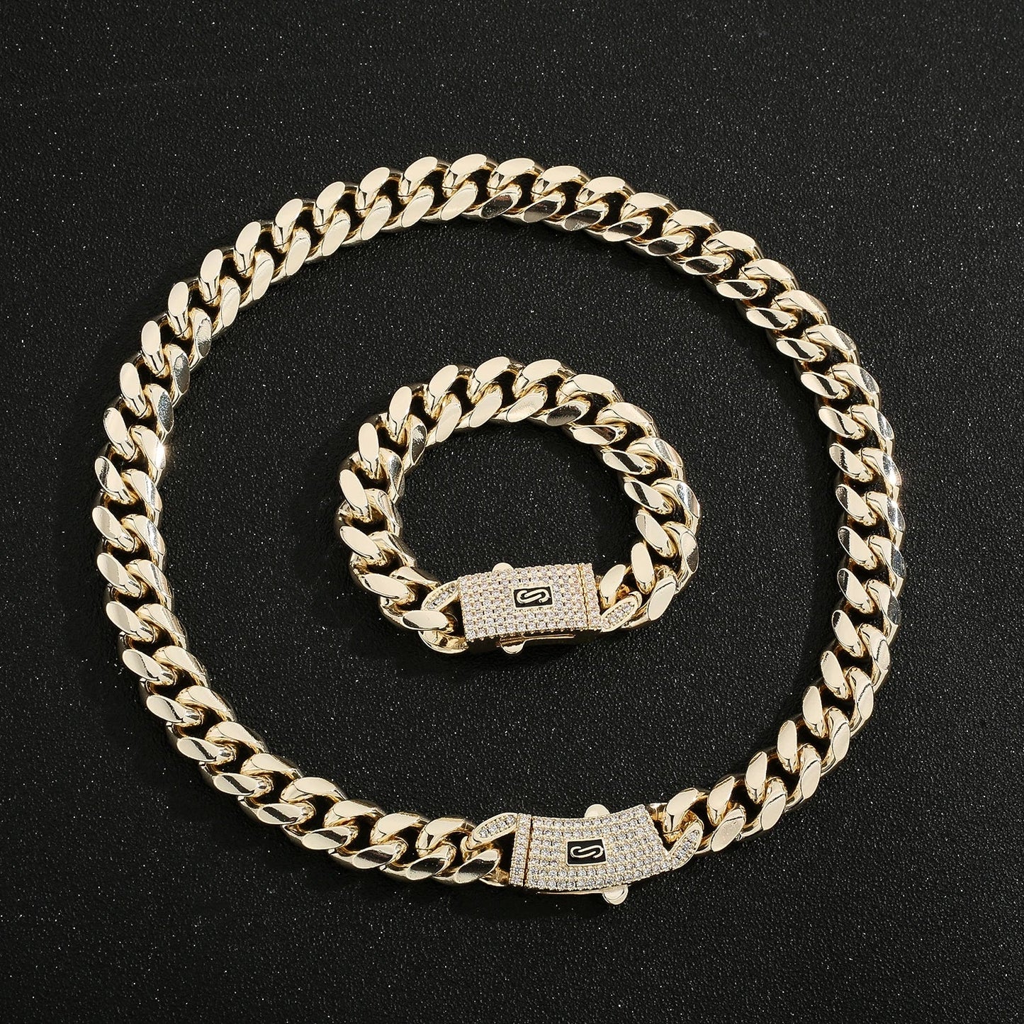 14K Monaco new chain for men and women, brass, cubic zirconia, fashionable Monaco bracelet for men and women