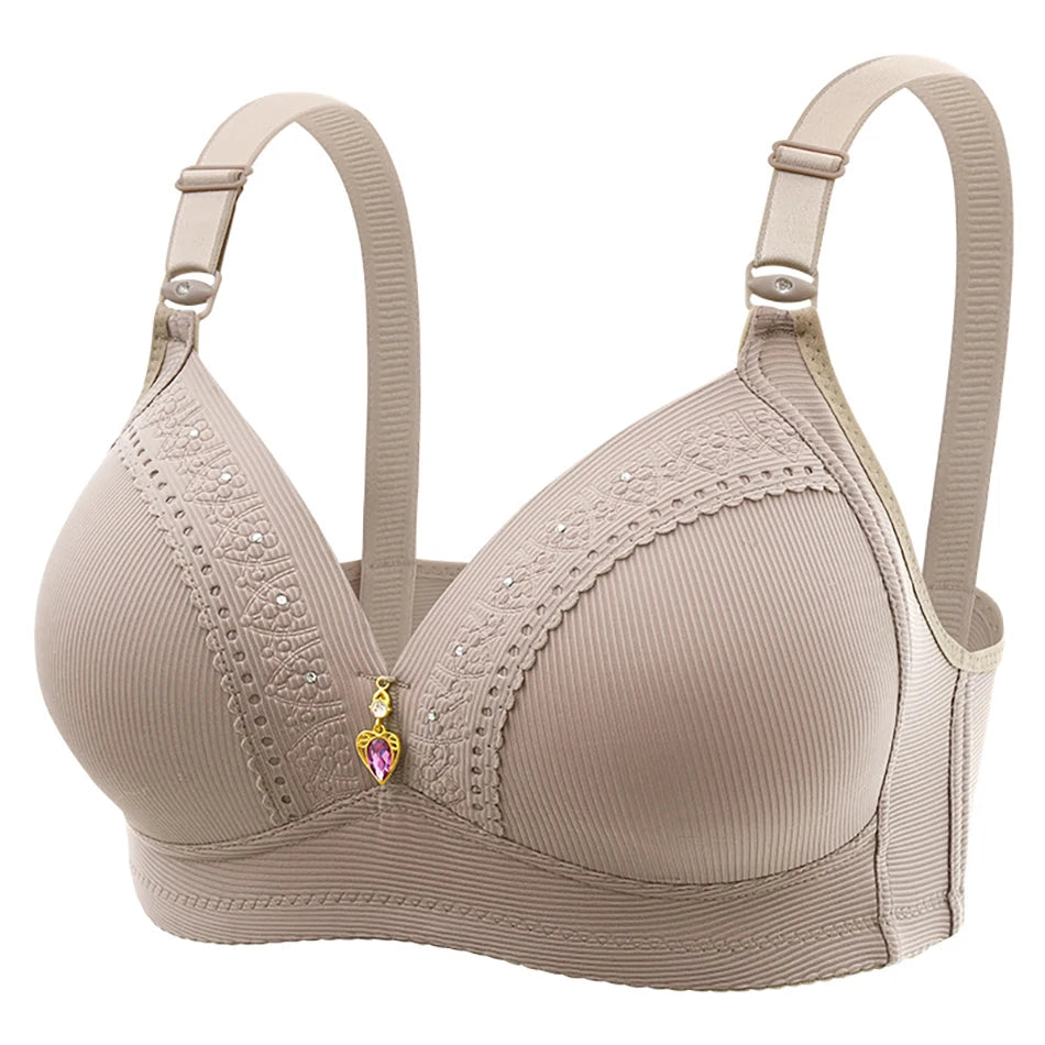 Stylish Plus Size Full Coverage Bra Underwire-Free with Molding and Lifting Effects