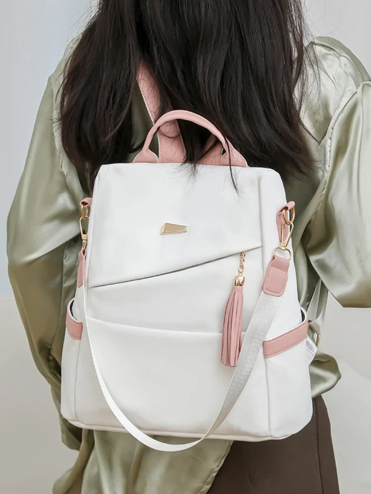 Women's fashion backpack large capacity lightweight Oxford cloth schoolbag leisure travel small backpack women