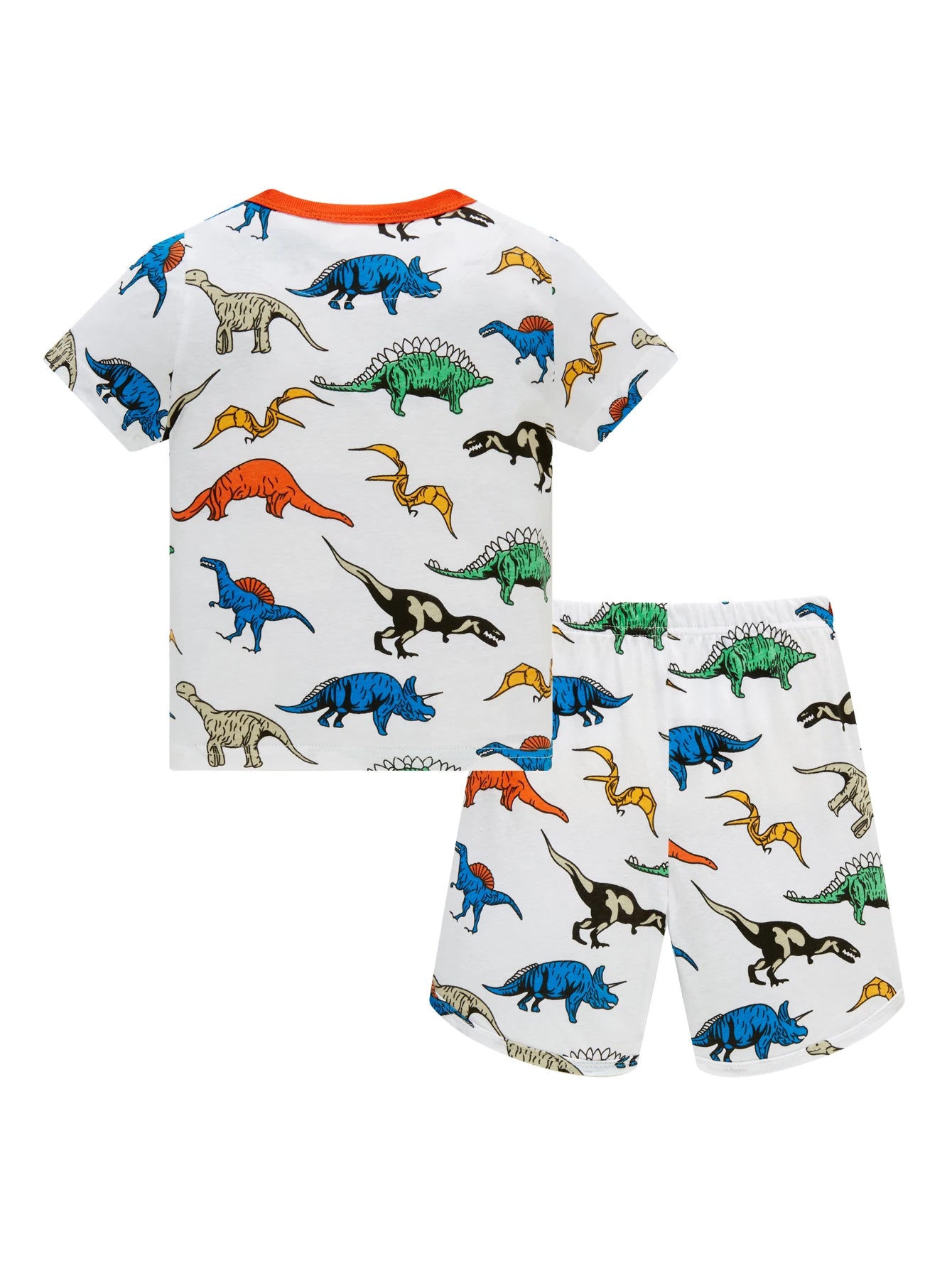 Manufacturer's in stock children's sleepwear cotton cartoon dinosaur boys' home clothes daily basic short sleeved underwear set