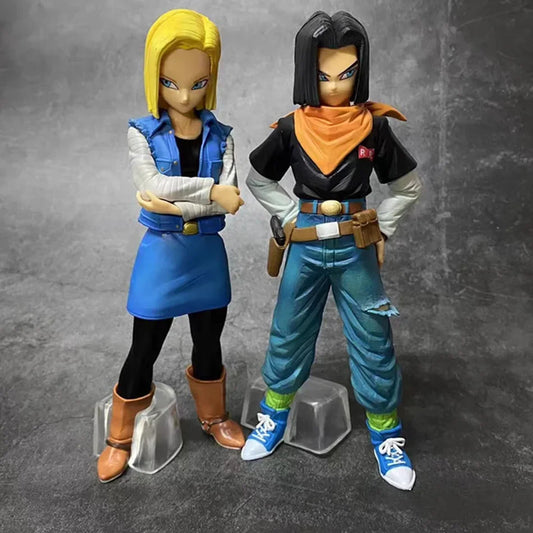 27CM Anime Dragon Ball Z Android 17 18 Figure Android 18 PVC Action Figures Collection Model Toys for Children Christmas Gifts