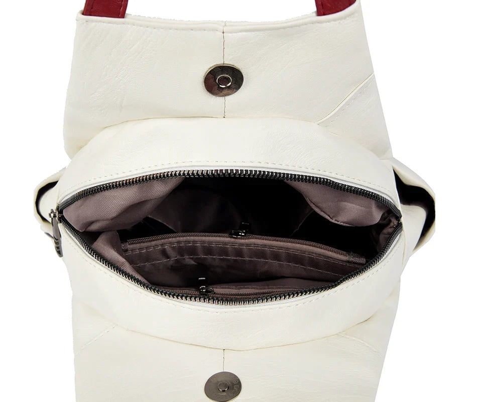 Women Leather Backpacks Zipper Female Chest Bag Travel Back Pack Ladies Bagpack Mochilas School Bags for Teenage Girls Sac A Dos
