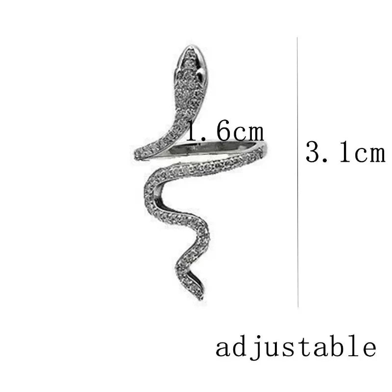 Fashionable Winding Snake with Adjustable Opening Ring, Cool and Unique Niche