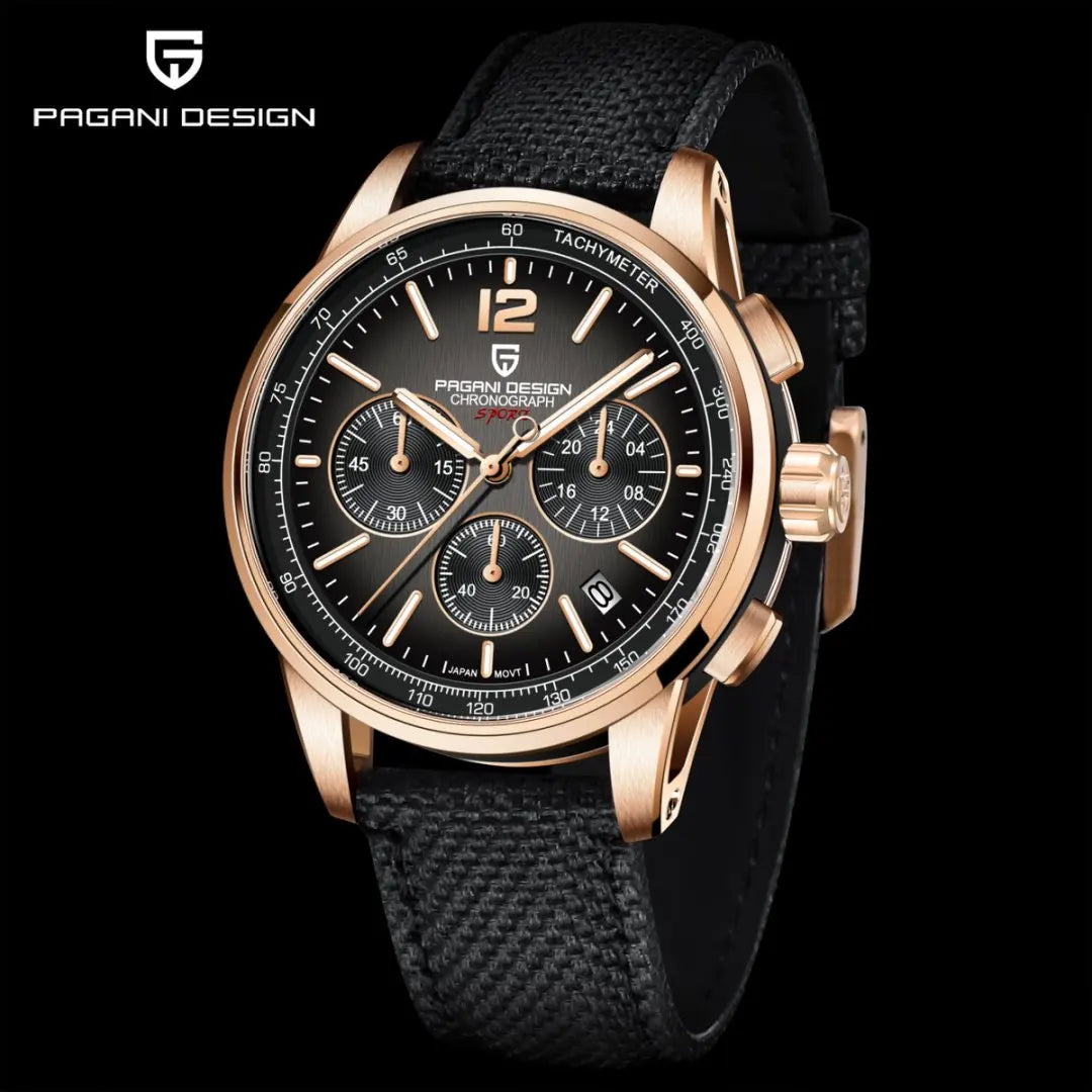 PAGANI DESIGN 2024 New Fashionable Luxury Casual Men's Quartz Watch VK63 100M Waterproof Sapphire Glass Stainless Steel Watch