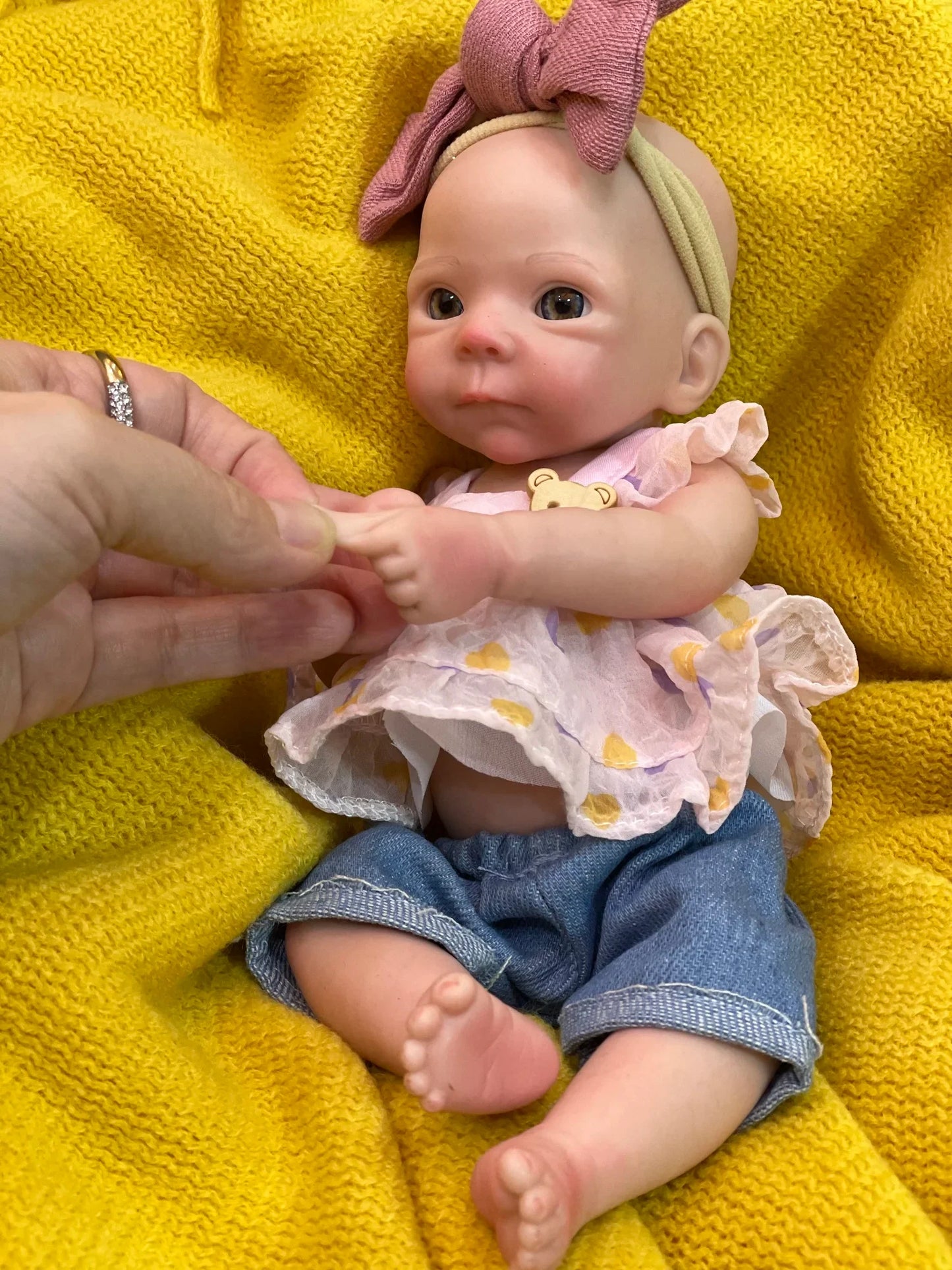 8styles/26cm Open and Close Eyes Cute Soft Full Body Solid Silicone Girl 3D Painted Skin Lifelike Real Corpo De Silicone Doll