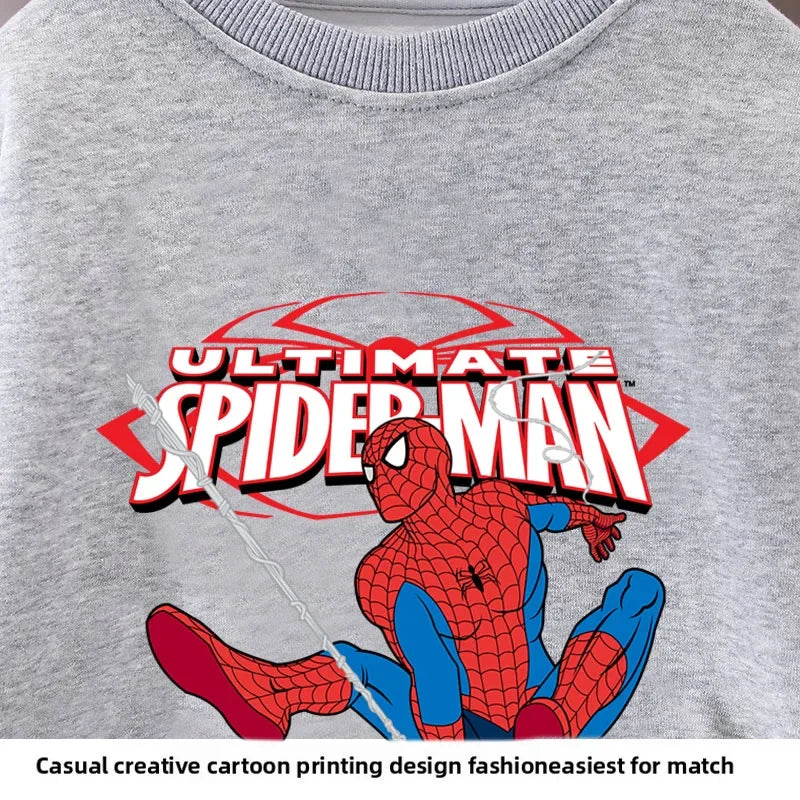 DISNEYautumn New Children's Hoodies and Trousers 2pcs Sets Anime Spiderman Baby Boys Long Sleeve Pullover Suits Kids Tracksuit