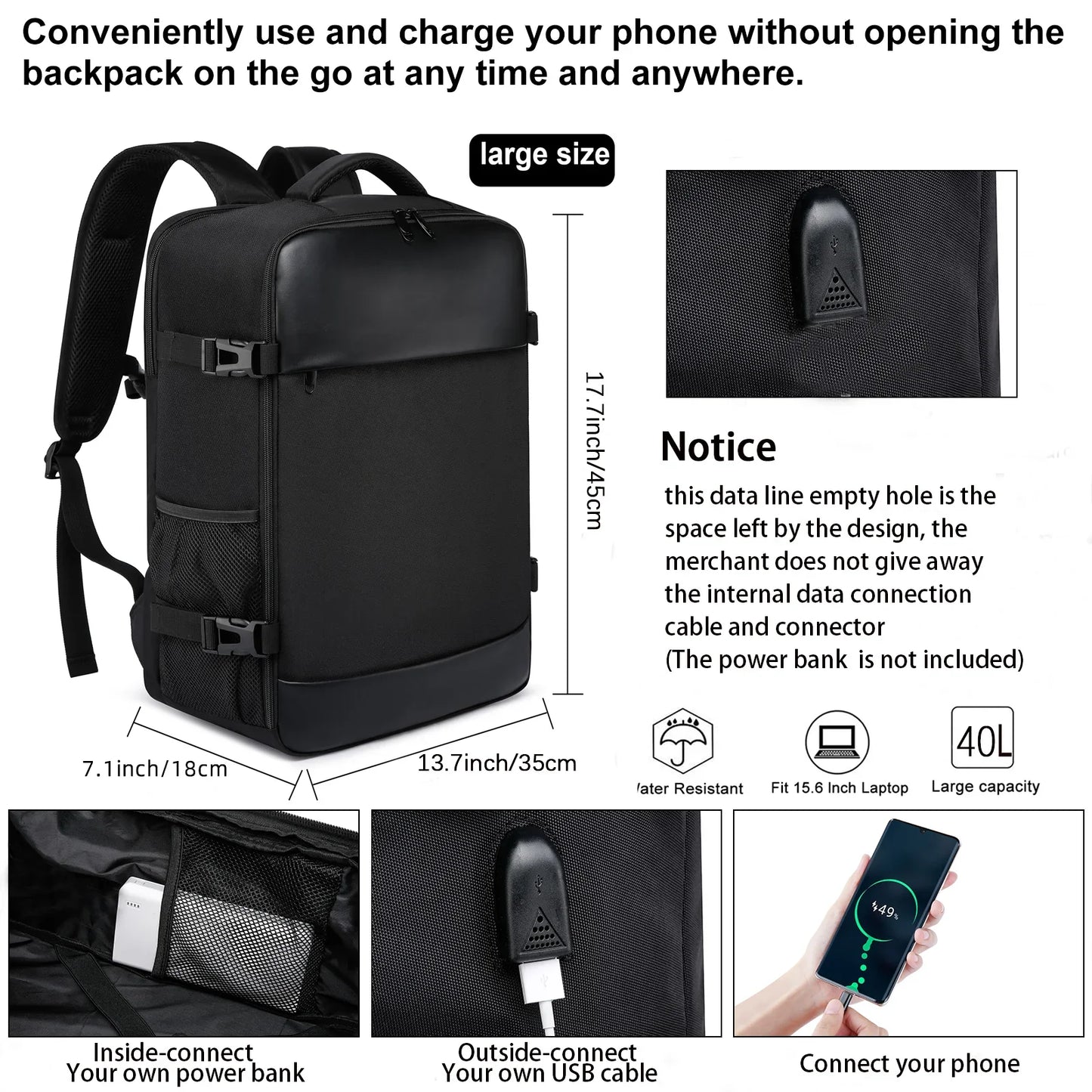 ryanair 40x20x25 and easyjet 45x36x20 Cabin Bag Travel Backpack unisex Laptop Backpack outdoor travel backpack Student.School