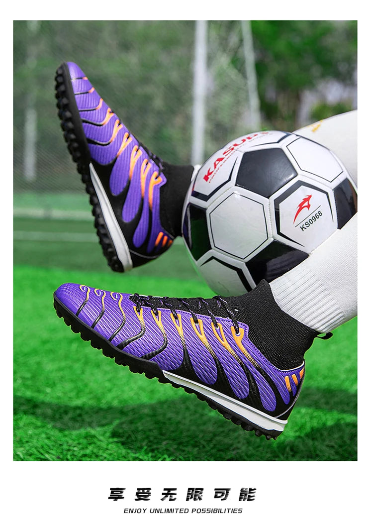 Soccer Cleats Men Sneakers Soccer Shoes Breathable Adult Kids TF/FG Football Boots