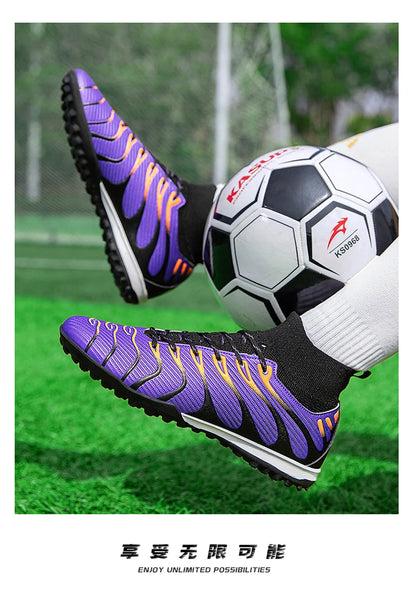 Soccer Cleats Men Sneakers Soccer Shoes Breathable Adult Kids TF/FG Football Boots