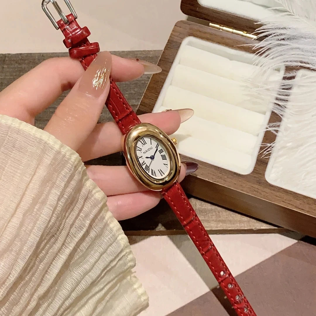 Fashion Oval Dial Women's Watch Casual Leather Band Analog Quartz Watches Female Wristwatch Dropshipping Clock Reloj De Mujer