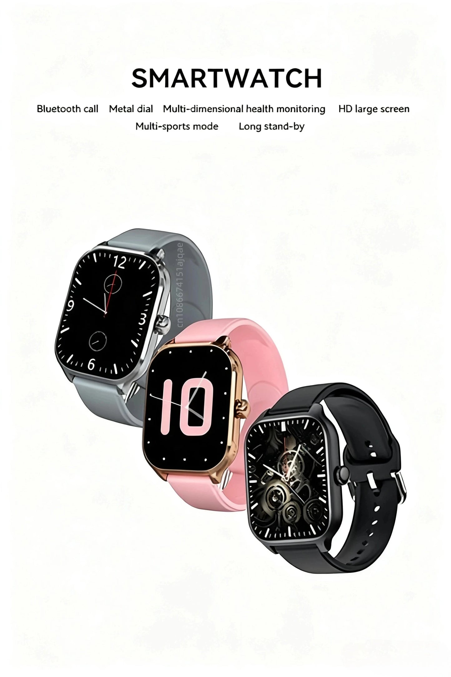 PHONEPACE  C20 Smartwatch 1.77-inch HD Display Bluetooth Call Message Alert Sports Mode Smartwatch For Men Women
