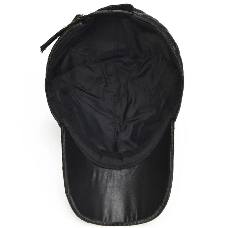 2026  Spring Genuine Sheepskin Leather 55-61CM Black Baseball Caps For Man Casual Street Gf Gorras Dad Hat