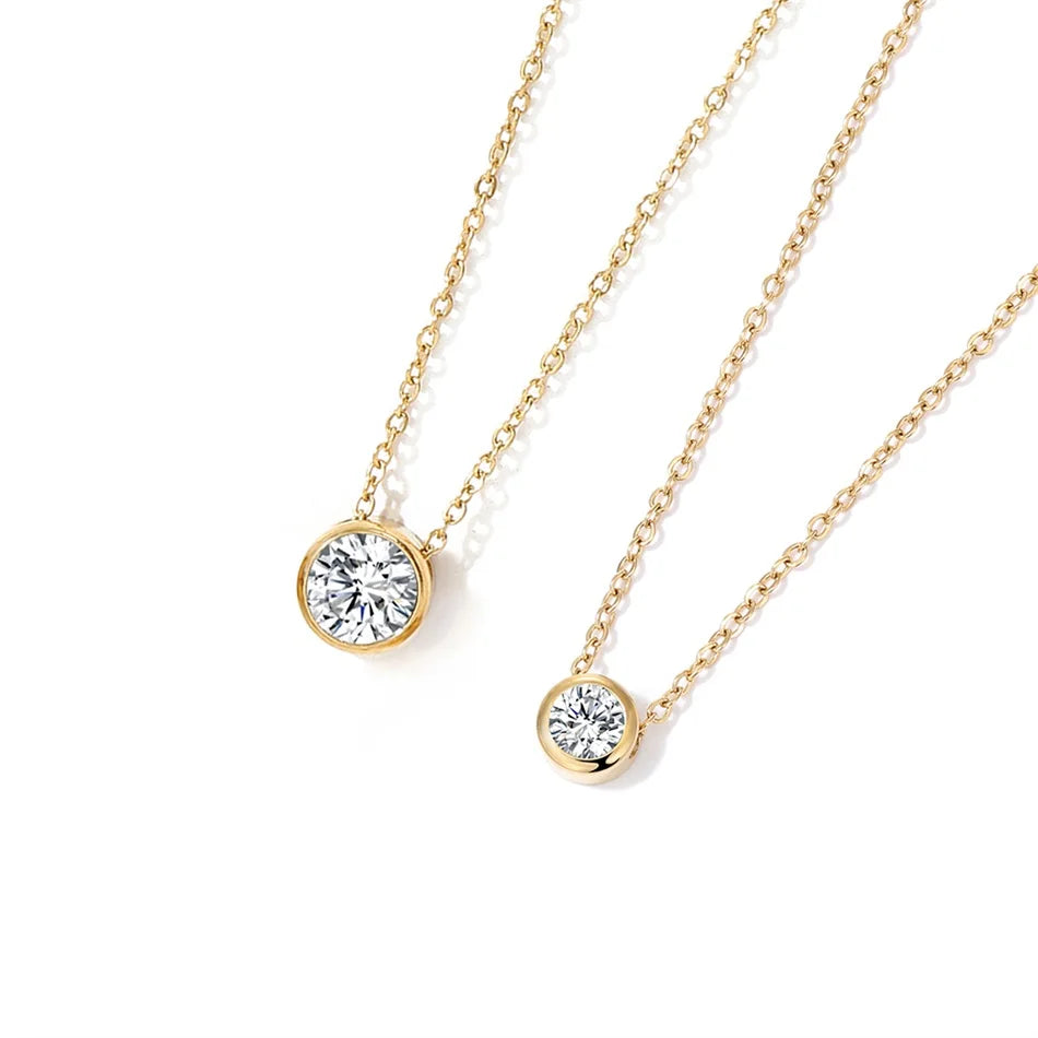 SUNIBI Stainless Steel Charm Crystal Necklace Pendant Birthstone Charms For Jewelry Making Women Earrings DIY Accessories