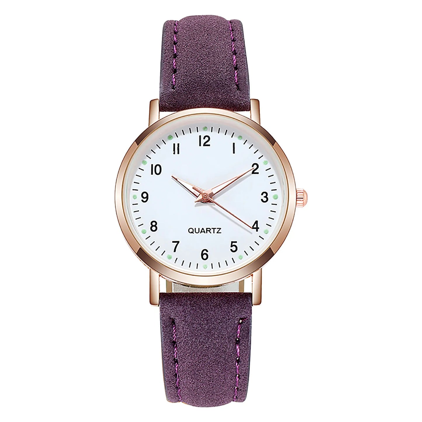Ladies Diamond-Studded Luminous Retro Female Watch Leather Belt Quartz Watch Women Simplicity Casual Decoration Wristwatches