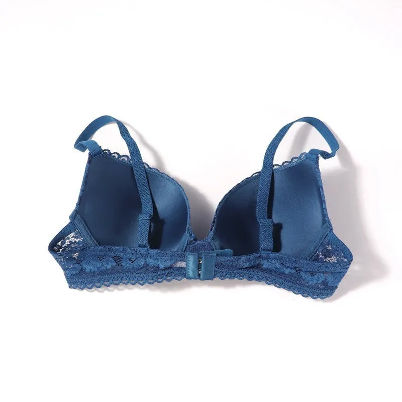 Small Chest Size Women Bra Thin Cup Mold Soft Cotton Brassiere Hollow Out Lace