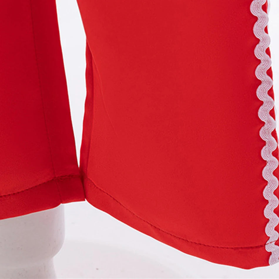 Boys Christmas Suits Xmas Event Festival Party Costume Set Kids Long Sleeves Red White Stripes Bowtie Prom Outfits Toddler Gift