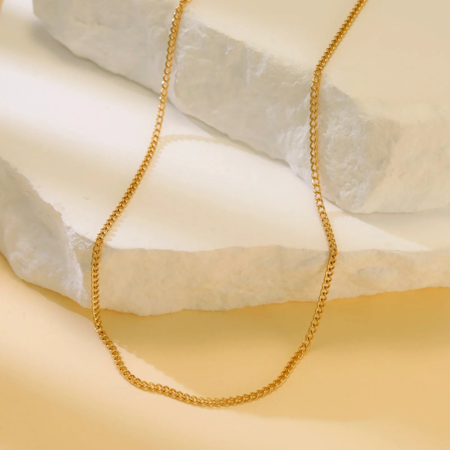 Skyrim Stainless Steel Gold Color Chain Necklace Women Minimalist Cuban Paperclip Twisted Snake Chain Fashion Jewelry Wholesale