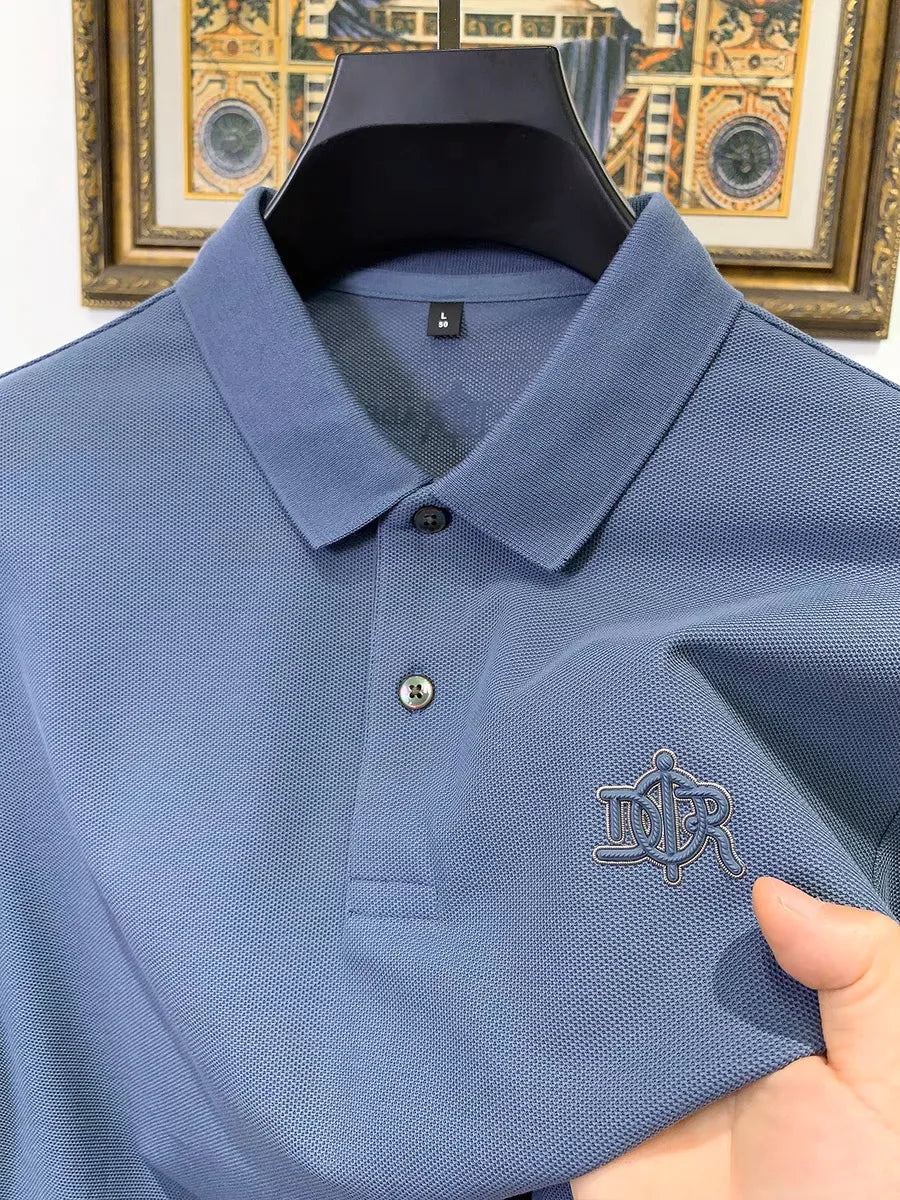 100% pure cotton high-end fashionable short sleeve summer new high-quality men's business casual polo shirt luxury brand T-shirt