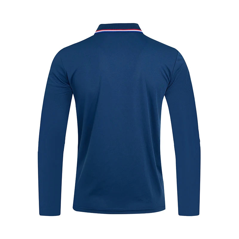 2025 Men's Summer Long Sleeve Lapel Polo Casual Breathable Comfortable Polo Shirt Solid High Quality Male T-Shirt Dropshipping