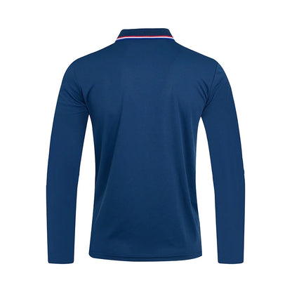 2025 Men's Summer Long Sleeve Lapel Polo Casual Breathable Comfortable Polo Shirt Solid High Quality Male T-Shirt Dropshipping