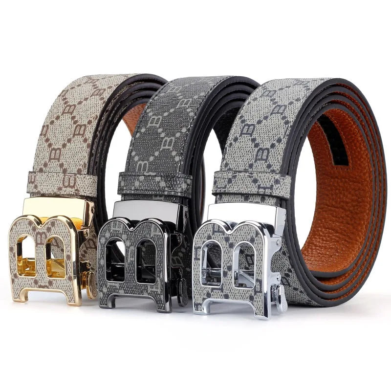 Men's Belt Luxury Brand Alloy Metal Buckle Designer Canvas Leather Belts men