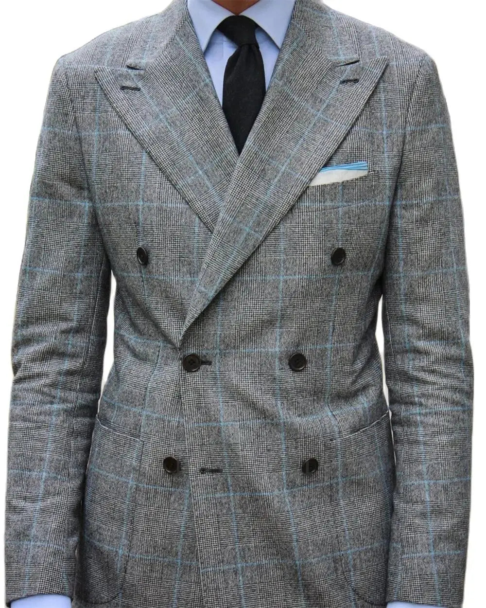 Tuxedo for Mens: Grey Plaid Suits Men‘’s Wedding Groom Tuxedo Business Blazer