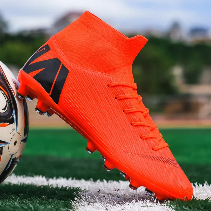Mens Football Cleats High Ankle Football Shoes Long Spikes Outdoor Sports Soccer
