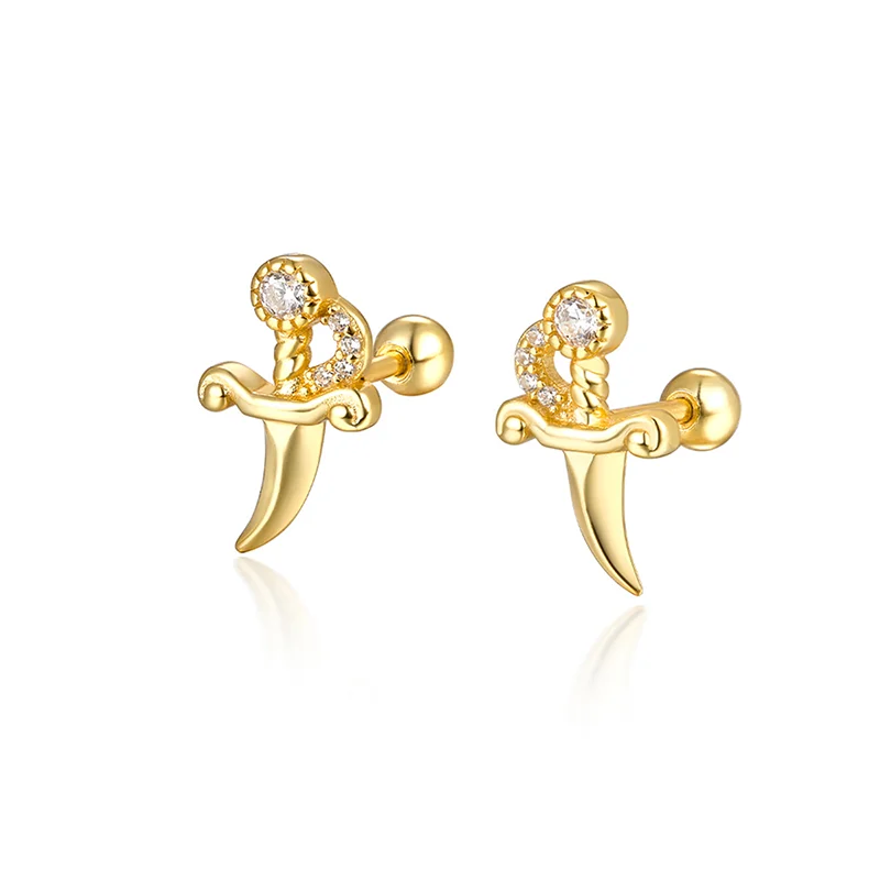 WANTME 925 Sterling Silver Fashion Love Butterfly Romantic Star Crown Screw Stud Earrings for Women Ear Bone Piercing Jewelry