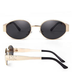 Sunglasses for Women Retro Metal Oval Men Luxury Brand Designer