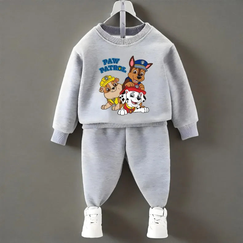 PAW Patrol Spring Fall Boys O Neck Pullover and Sweatpant Two Piece Set Children's Casual Hoodies Sets Kids Sport Clothes Suit