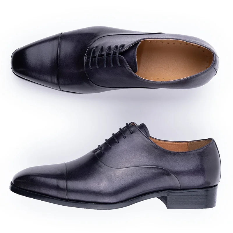 High Quality Handmade Mens Oxford Shoes Inner Suture Genuine Leather Men