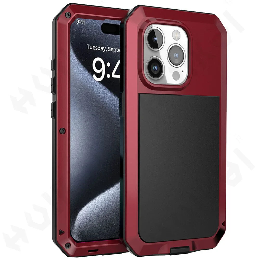Case For iPhone 17 16 15 14 13 12 11 Pro Max XS XR 8 7 Plus SE Metal Heavy Duty 360 Full Body Shockproof Armour Protective Cover