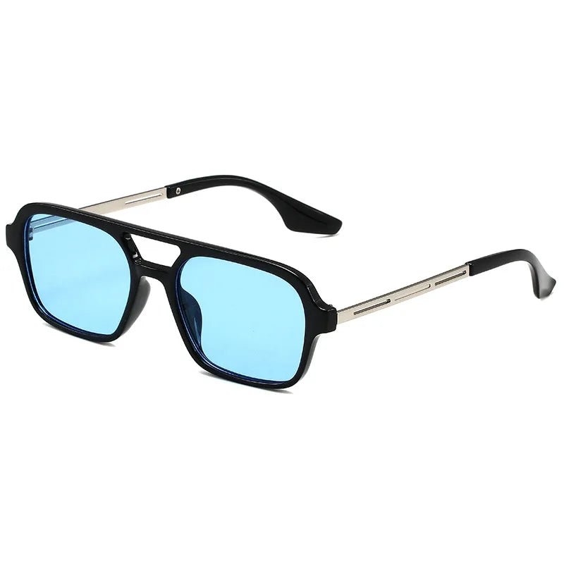 Sunglasses Female Vintage Hollow Leopard Blue Oculos De Sol Woman