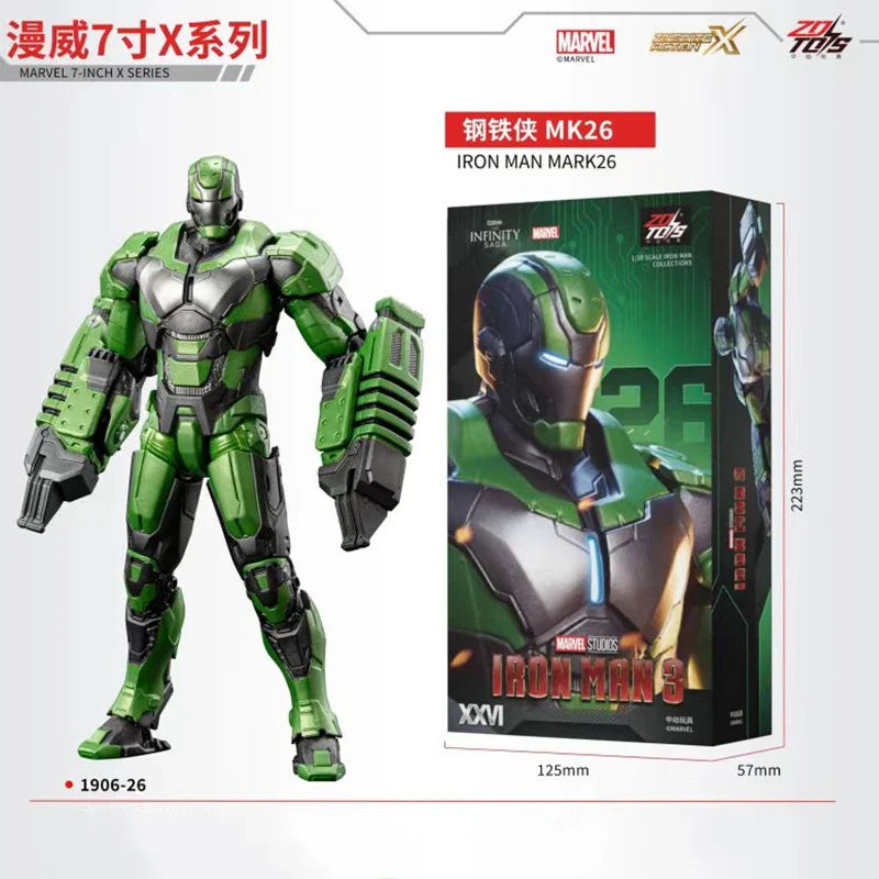 1:10 ZD Toys Iron Man MK38 Igor MK25 Striker MK26 Gamma MK36 Peacemaker MK40 MK15 Sneaky Action Figure Collections Gift