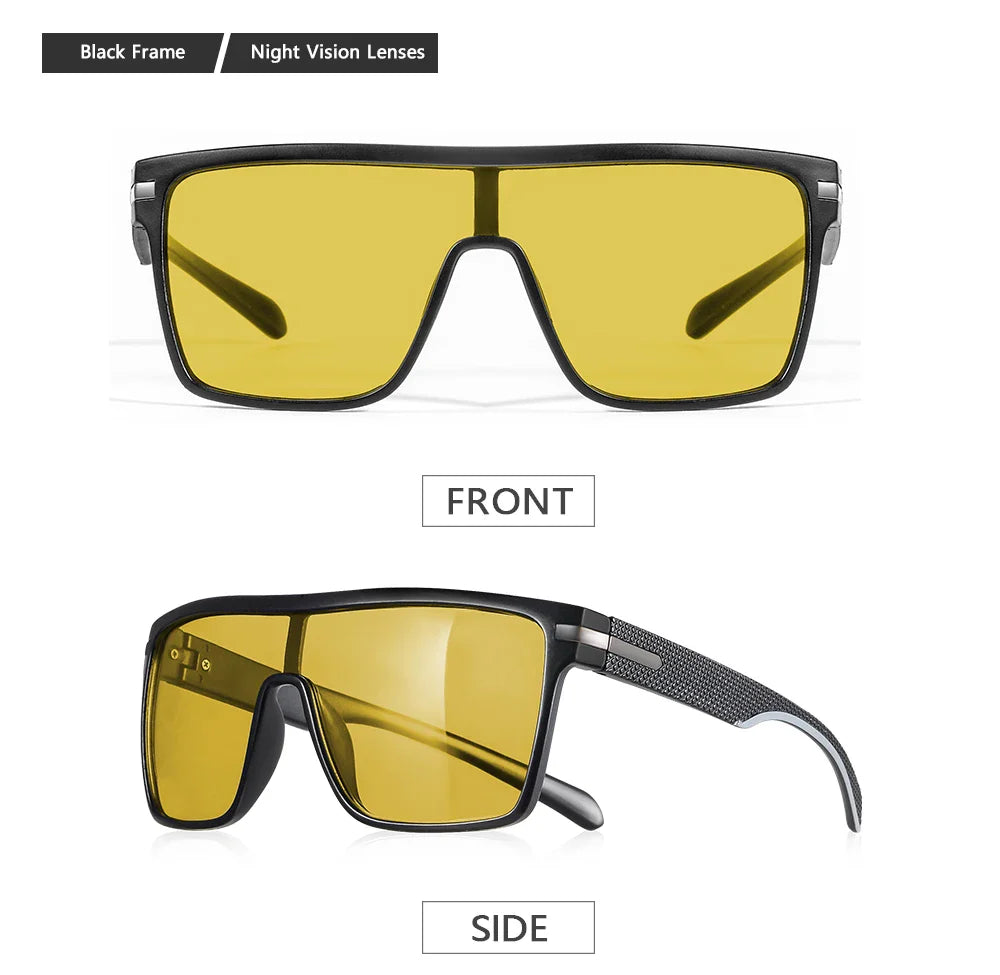 CRIXLAIS Fashion Photochromic Polarized Sunglasses Men Women Oversized Sun Glasses Male Night Vision Driving Goggles UV400