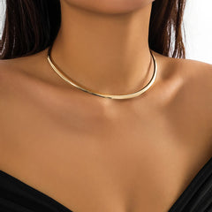 Elegant Simple Chunky Circle Torques Necklace for Women Trendy Choker Collar