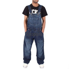 Jeans Plus Size Casual Overalls Suspenders Jumpsuit Man Loose Work Pants